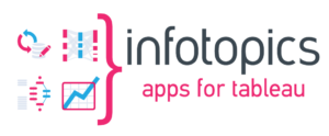 Logo von Infotopics mit Symbolen f&uuml;r Datenanalyse und Apps f&uuml;r Tableau.