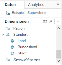 Dimensionen vor der Zuweisung