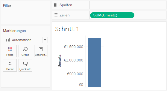 geschachtelte Balken in Tableau - Schritt 1