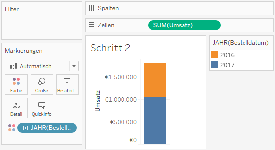 geschachtelte Balken in Tableau - Schritt 2