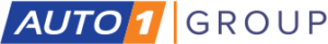 Logo der AUTO1 Group mit blauem und orangefarbenem Hintergrund, betont durch moderne Schriftart.