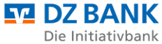 Logo der DZ BANK mit dem Slogan „Die Initiativbank“ in professionellem Design.
