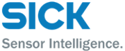 Logo der Firma SICK mit dem Slogan "Sensor Intelligence" in blauer Schrift.