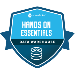Ein Abzeichen mit der Aufschrift "Hands On Essentials" und einem Symbol für ein Datenlager.