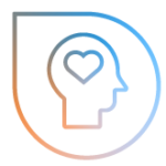 Ein stilisiertes Icon eines Kopfes mit einem Herzsymbol, das emotionale Intelligenz darstellt.